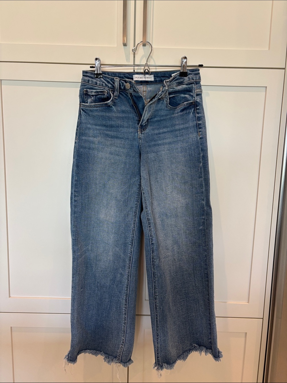 Flying Monkey Wide-Leg High-Rise Jeans in Medium Blue Wash